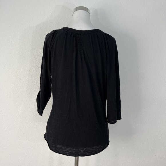 Nine West Jeans Womens Top Small Black Roll Tab Sleeve Tunic NWT - Picture 8 of 14